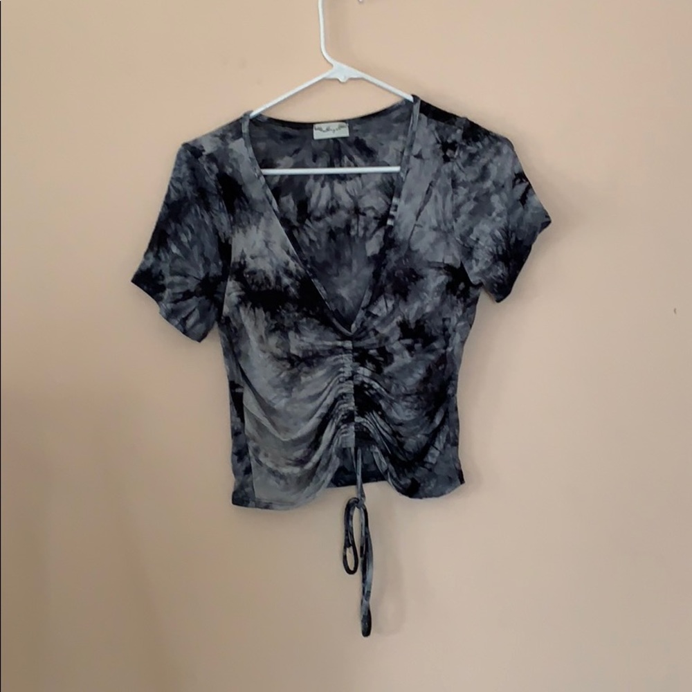Tye-dye shirt crop top